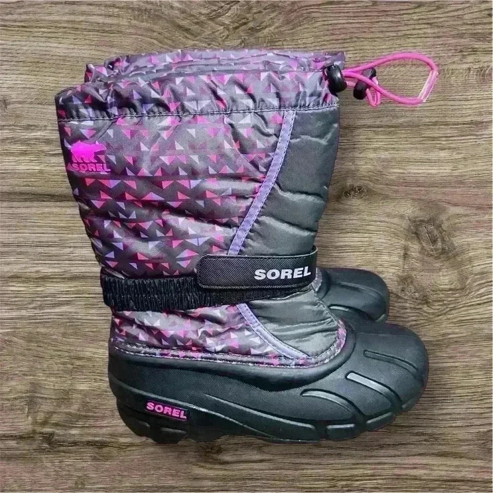 Sorel Women Snow Boots Flurry‎ Print Pink/Purple Liner Size 6